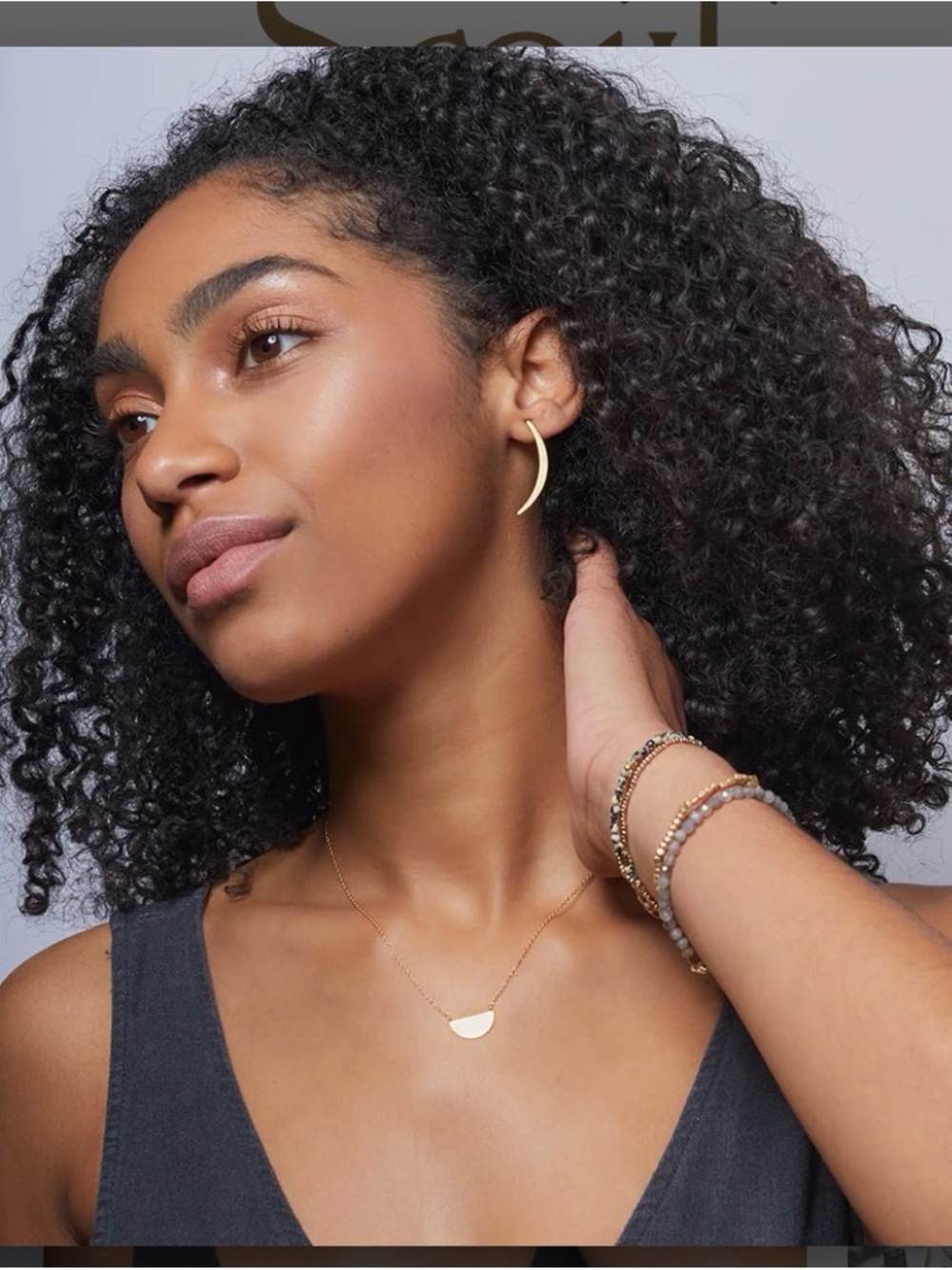 NWTScout Curated Wears Refined Collection Silver Gibbous Slice/Crescent Earrings - Picture 2 of 4